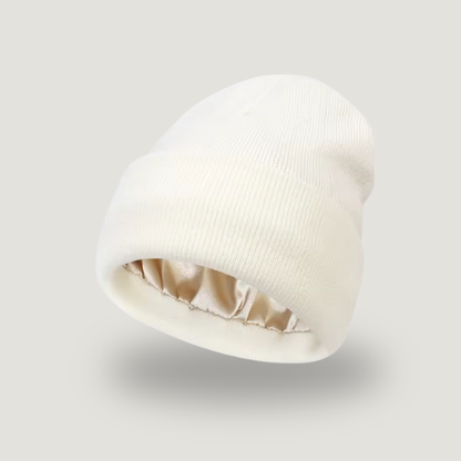 SilkesMössan – mjuk stickad mössa med silkesinsida